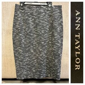Ann Taylor Monochrome Tweed Pencil Skirt